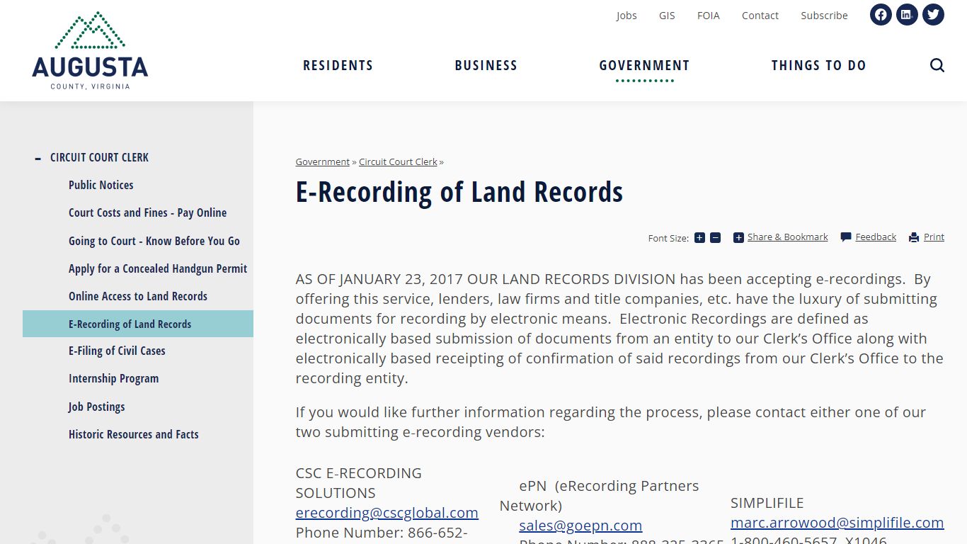E-Recording of Land Records | Augusta County, VA